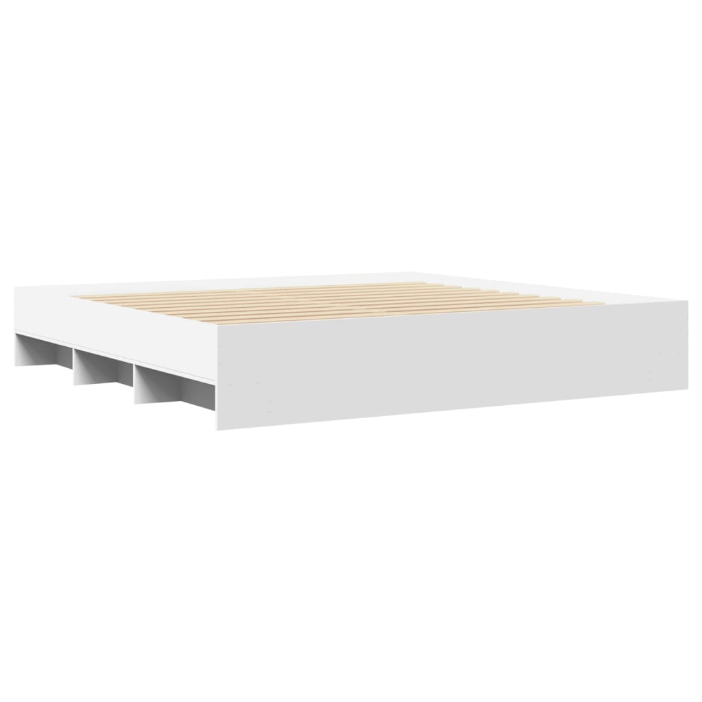 vidaXL Cama sin colchón blanca 180x200 cm madera de ingeniería