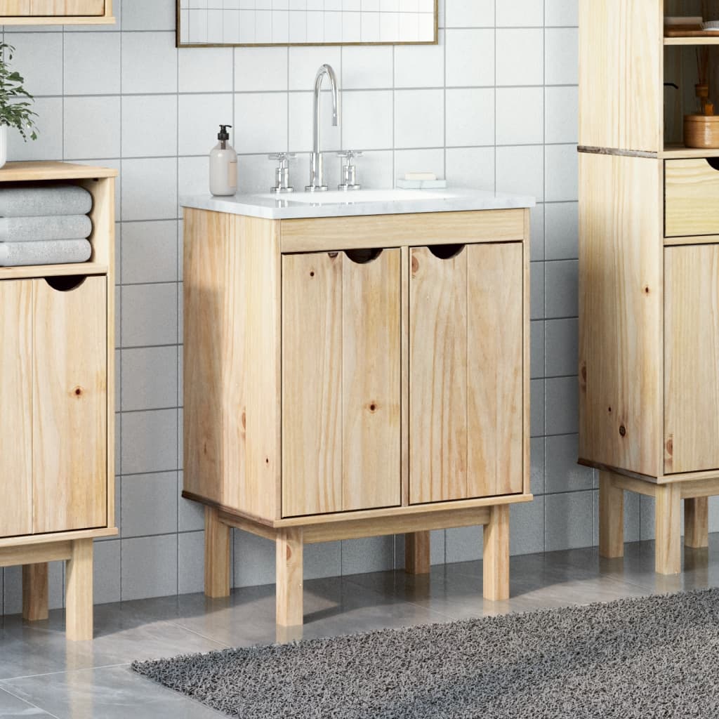 vidaXL Mueble de lavabo de baño OTTA madera maciza de pino 59x40x80 cm