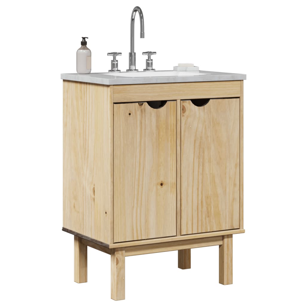 vidaXL Mueble de lavabo de baño OTTA madera maciza de pino 59x40x80 cm