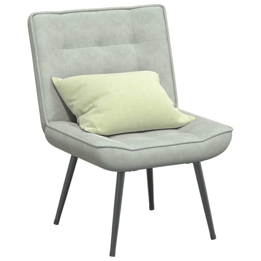 vidaXL Sillón de relax terciopelo gris claro 64x74x84 cm