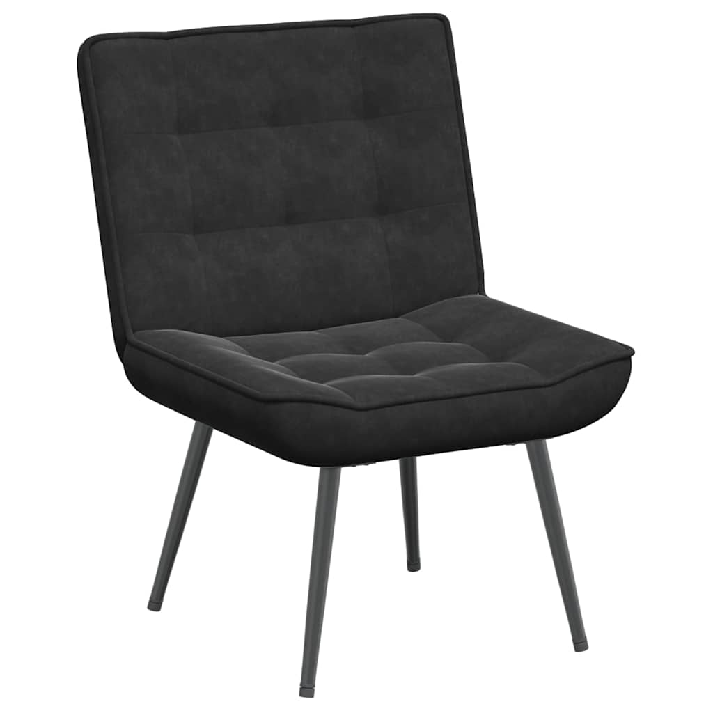 vidaXL Sillón de relax terciopelo negro 64x74x84 cm