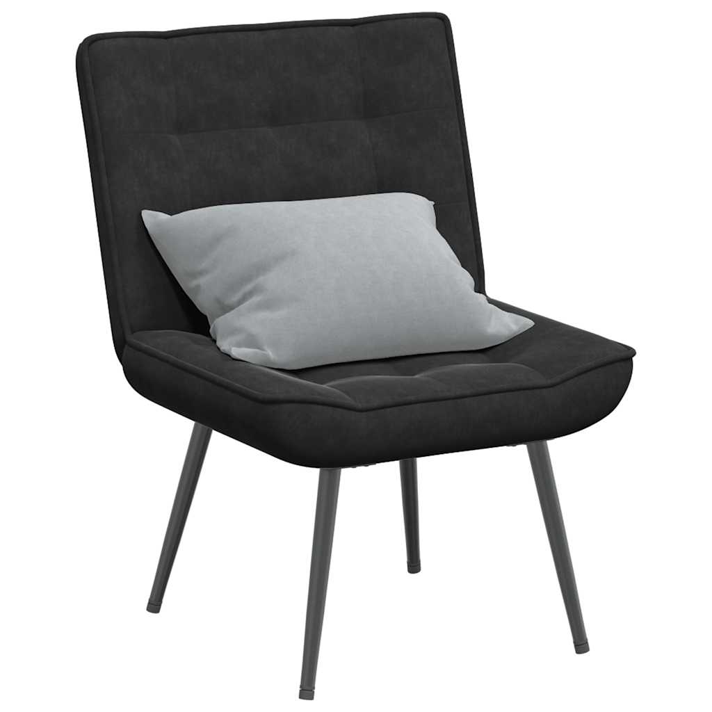 vidaXL Sillón de relax terciopelo negro 64x74x84 cm