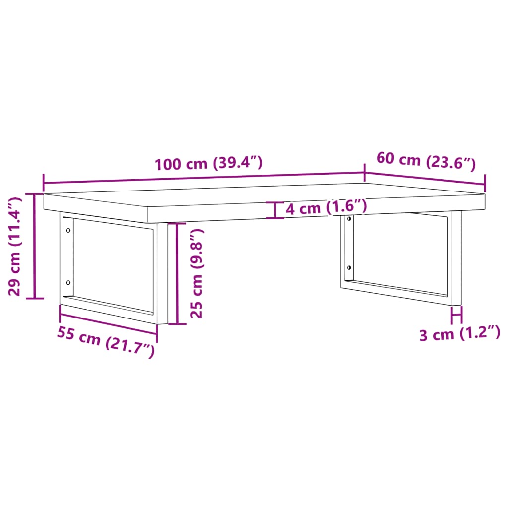 vidaXL Estante de lavabo de pared de acero y madera maciza de haya