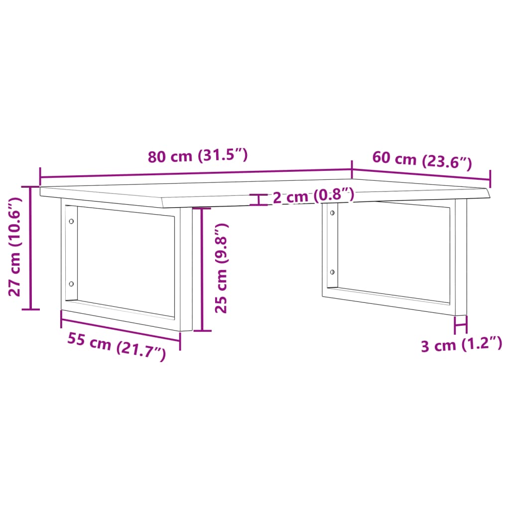 vidaXL Estante de lavabo de pared de acero y madera maciza de roble