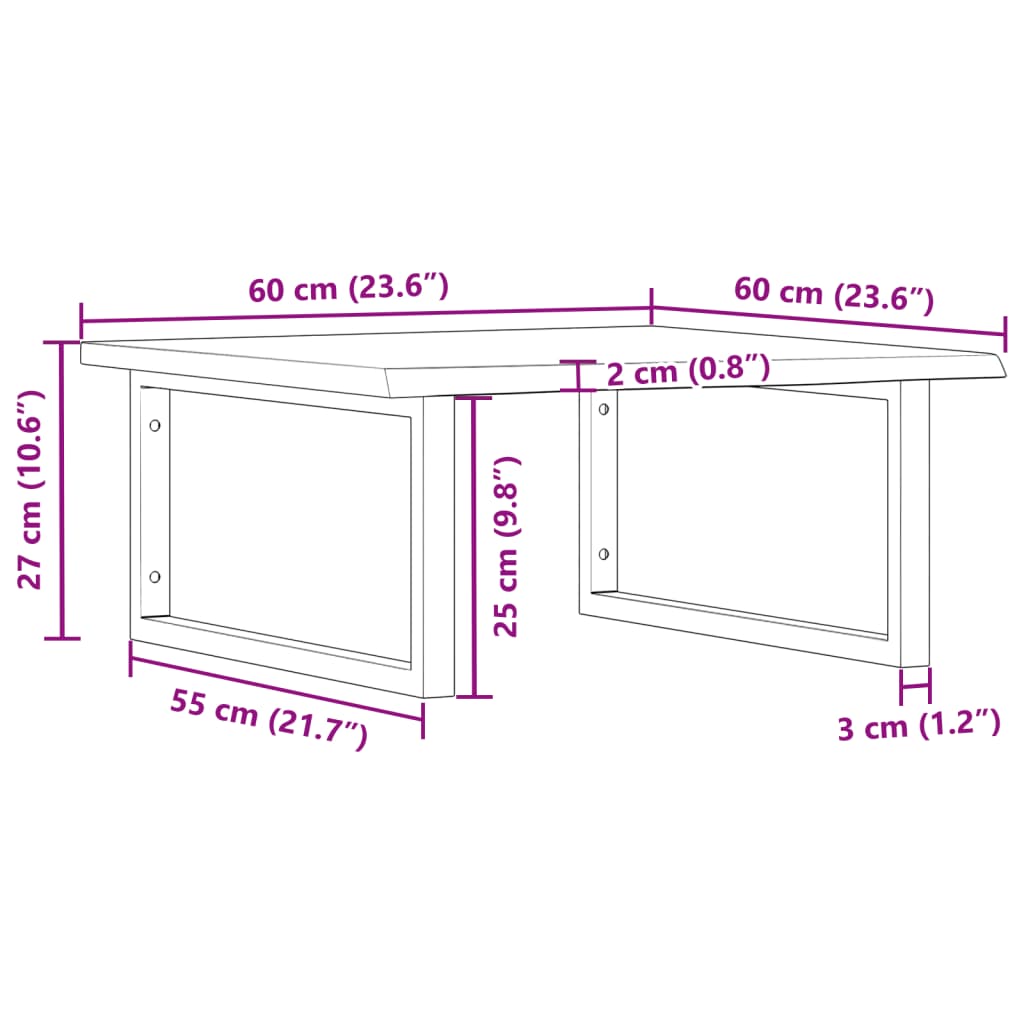 vidaXL Estante de lavabo de pared de acero y madera maciza de roble