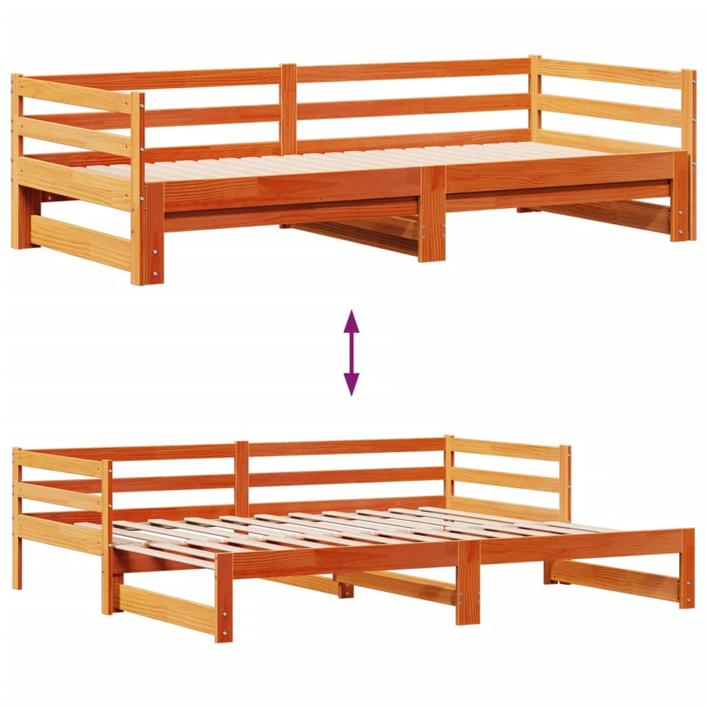 vidaXL Sofá cama nido con cajones madera maciza de pino 90x190 cm