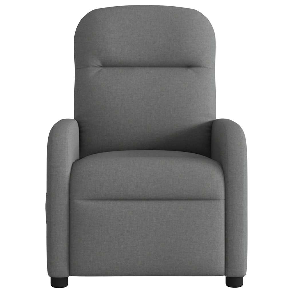 vidaXL Sillón reclinable eléctrico de tela gris oscuro