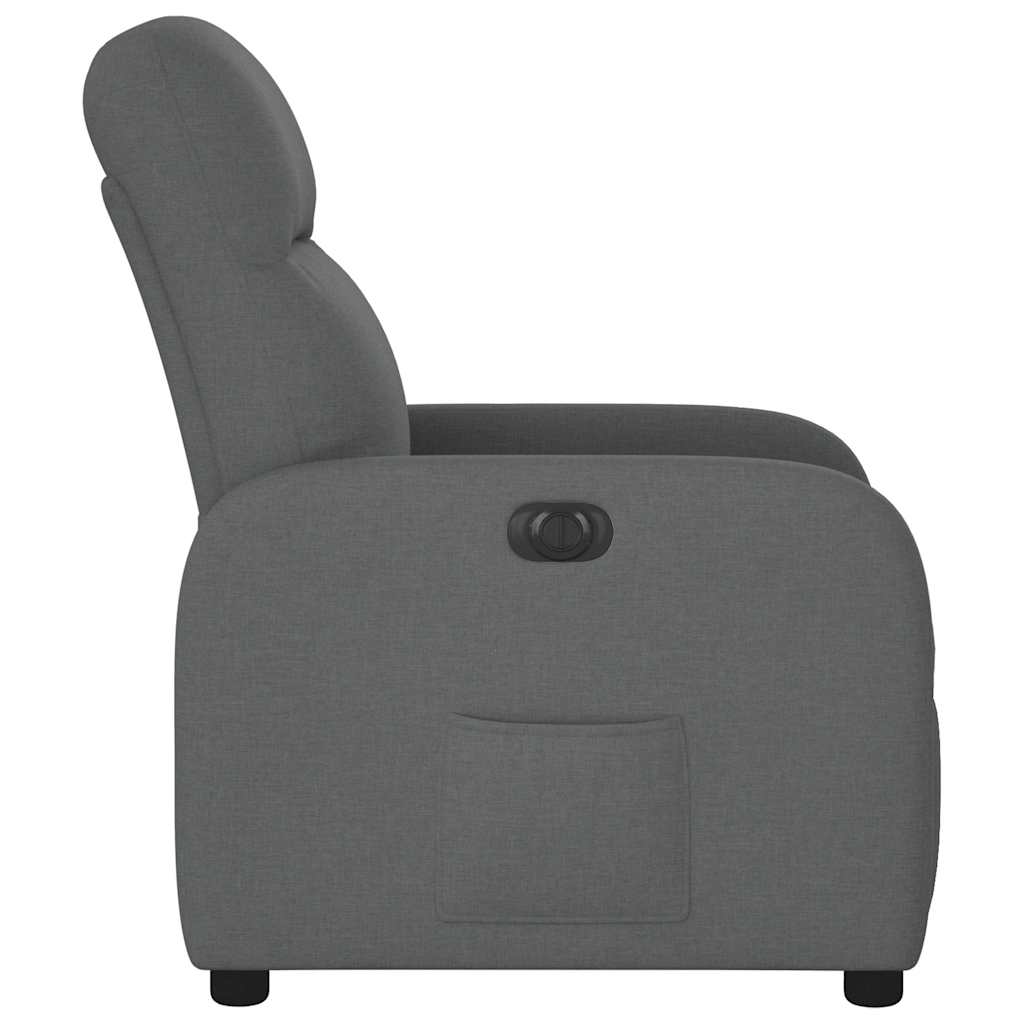 vidaXL Sillón reclinable eléctrico de tela gris oscuro