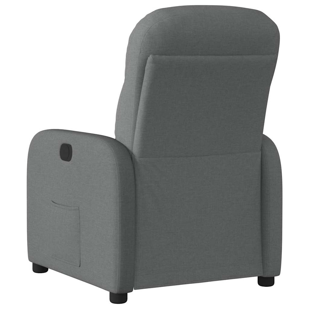 vidaXL Sillón reclinable eléctrico de tela gris oscuro