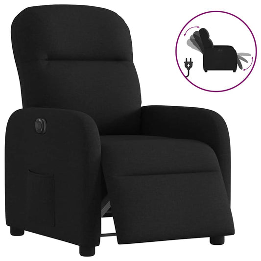 vidaXL Sillón reclinable eléctrico de tela negro