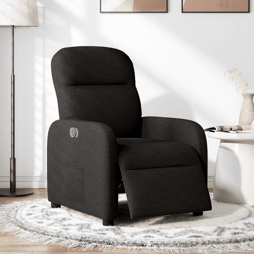 vidaXL Sillón reclinable eléctrico de tela negro