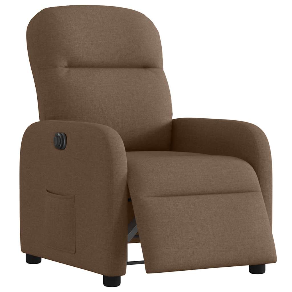 vidaXL Sillón reclinable eléctrico de tela marrón