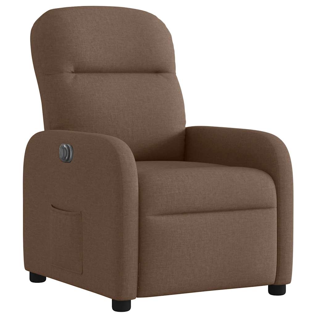 vidaXL Sillón reclinable eléctrico de tela marrón