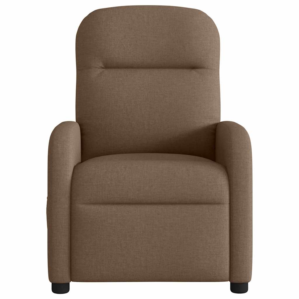 vidaXL Sillón reclinable eléctrico de tela marrón