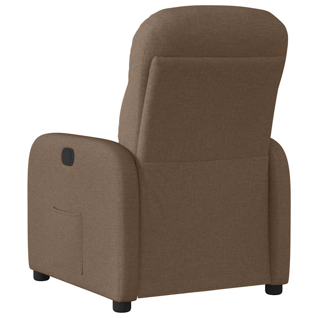 vidaXL Sillón reclinable eléctrico de tela marrón