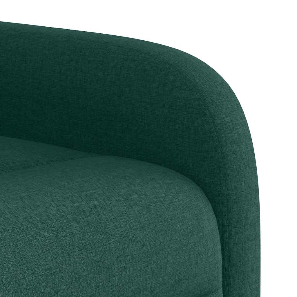 vidaXL Sillón reclinable eléctrico tela verde oscuro