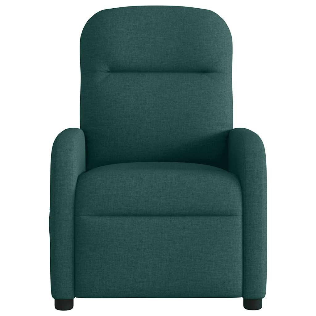 vidaXL Sillón reclinable eléctrico tela verde oscuro