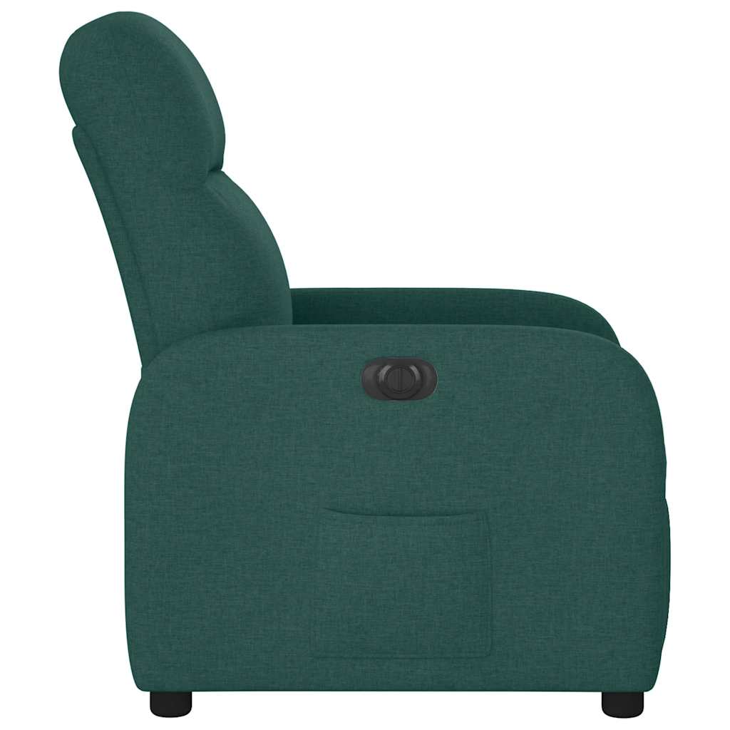 vidaXL Sillón reclinable eléctrico tela verde oscuro