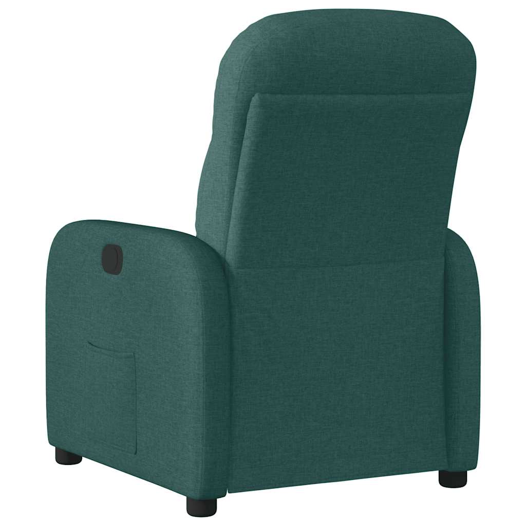 vidaXL Sillón reclinable eléctrico tela verde oscuro