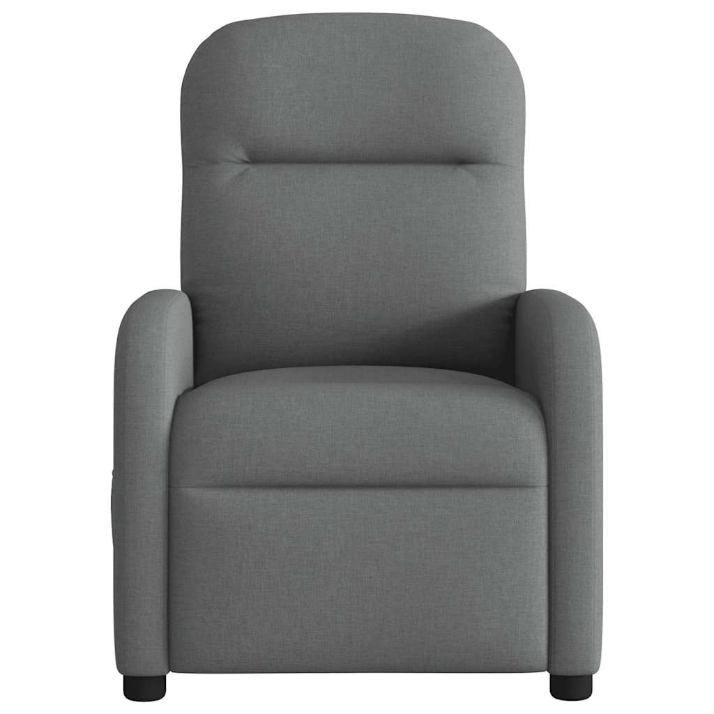 vidaXL Sillón reclinable de masaje eléctrico tela gris oscuro