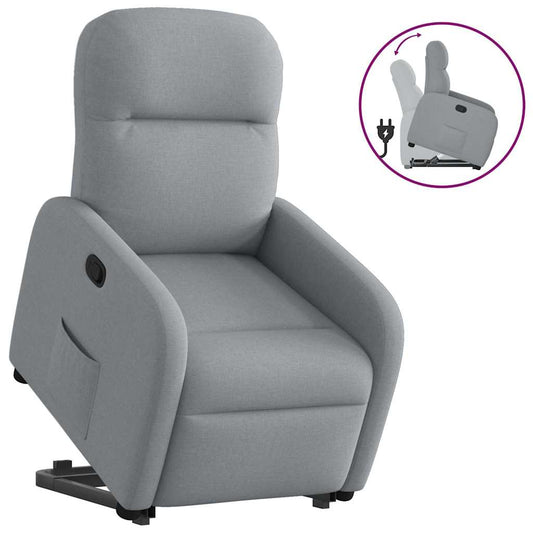 vidaXL Sillón reclinable elevable de tela gris claro