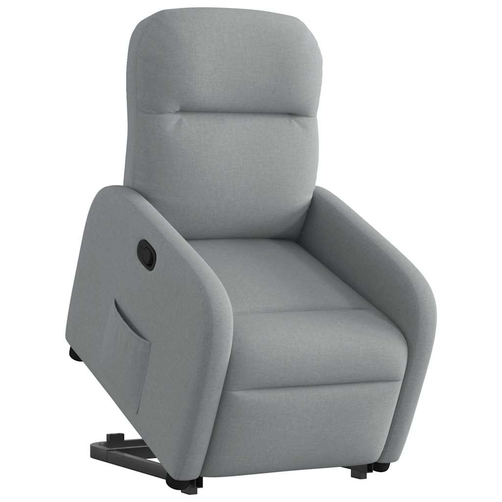 vidaXL Sillón reclinable elevable de tela gris claro