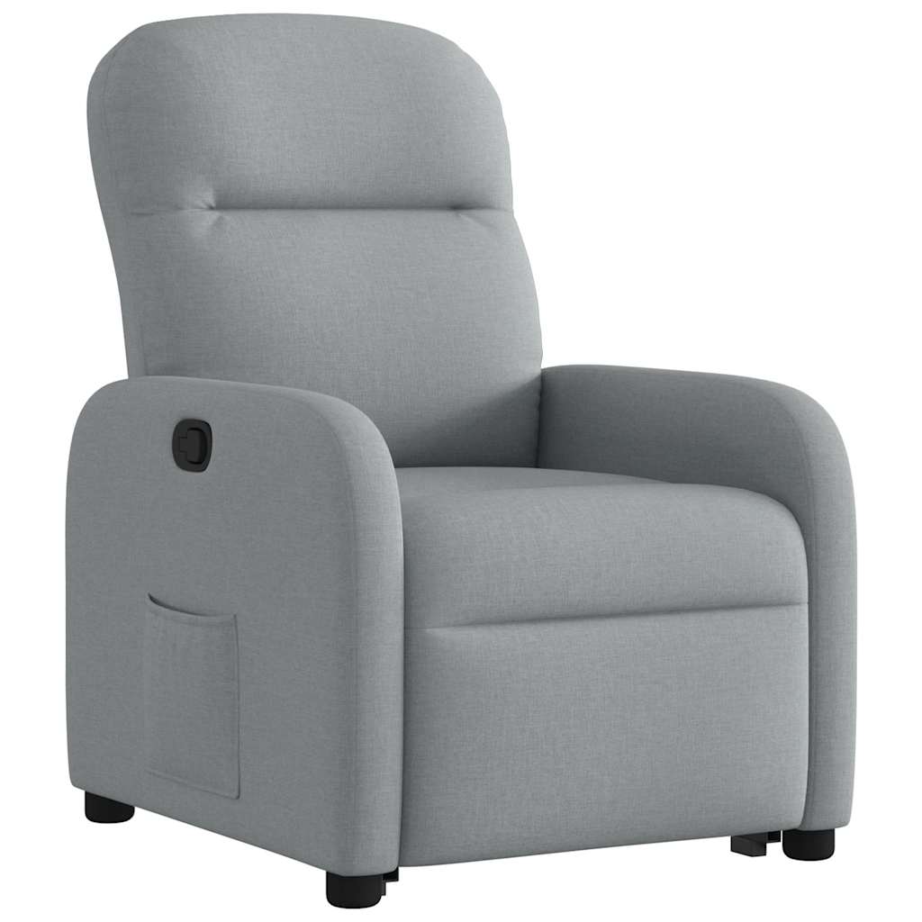 vidaXL Sillón reclinable elevable de tela gris claro