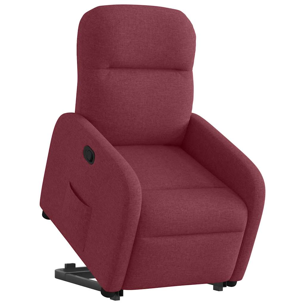 vidaXL Sillón reclinable elevable tela rojo tinto