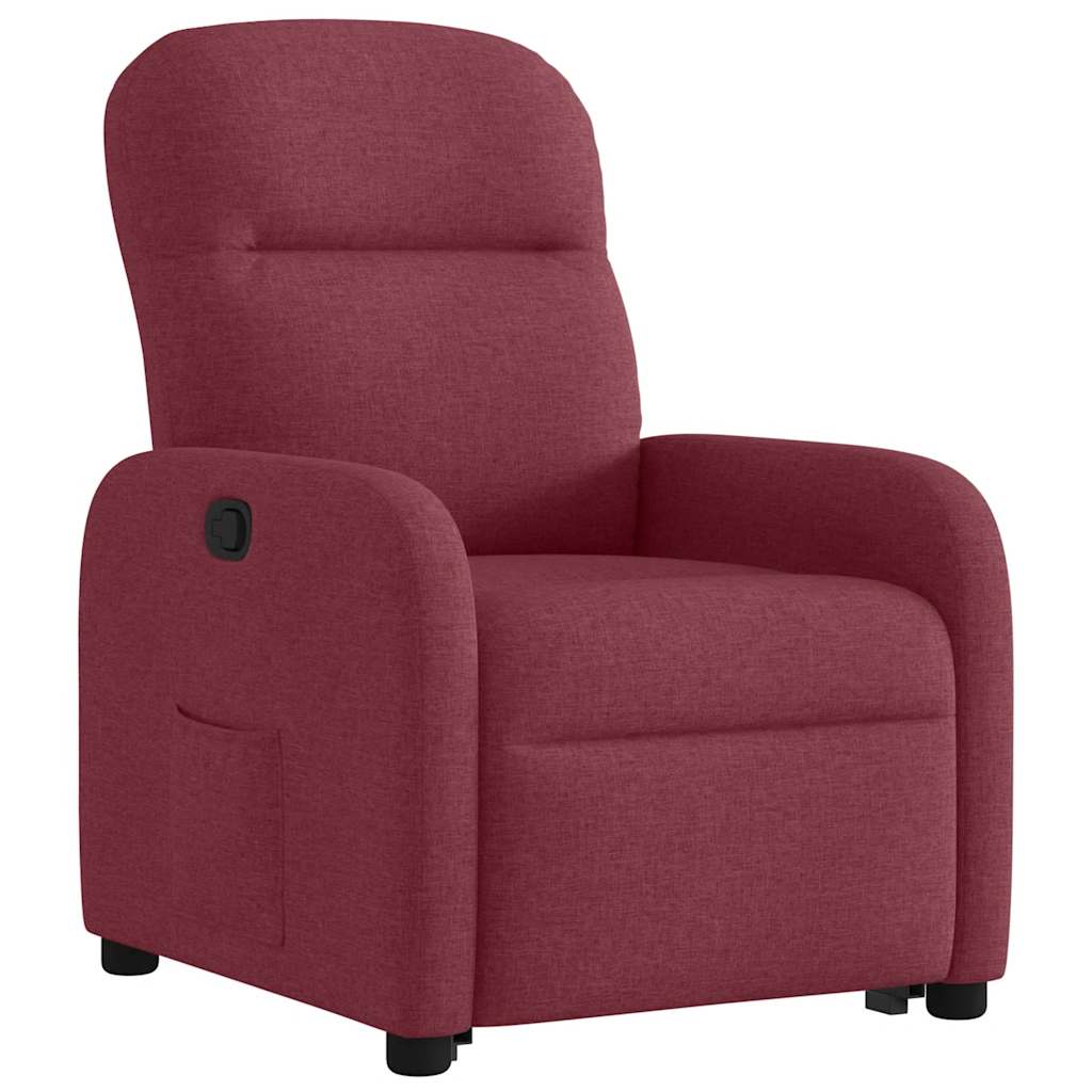 vidaXL Sillón reclinable elevable tela rojo tinto