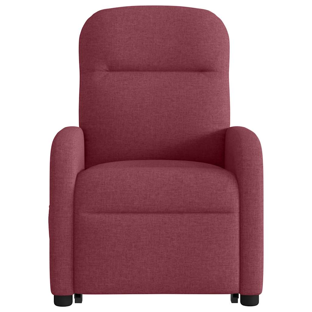 vidaXL Sillón reclinable elevable tela rojo tinto