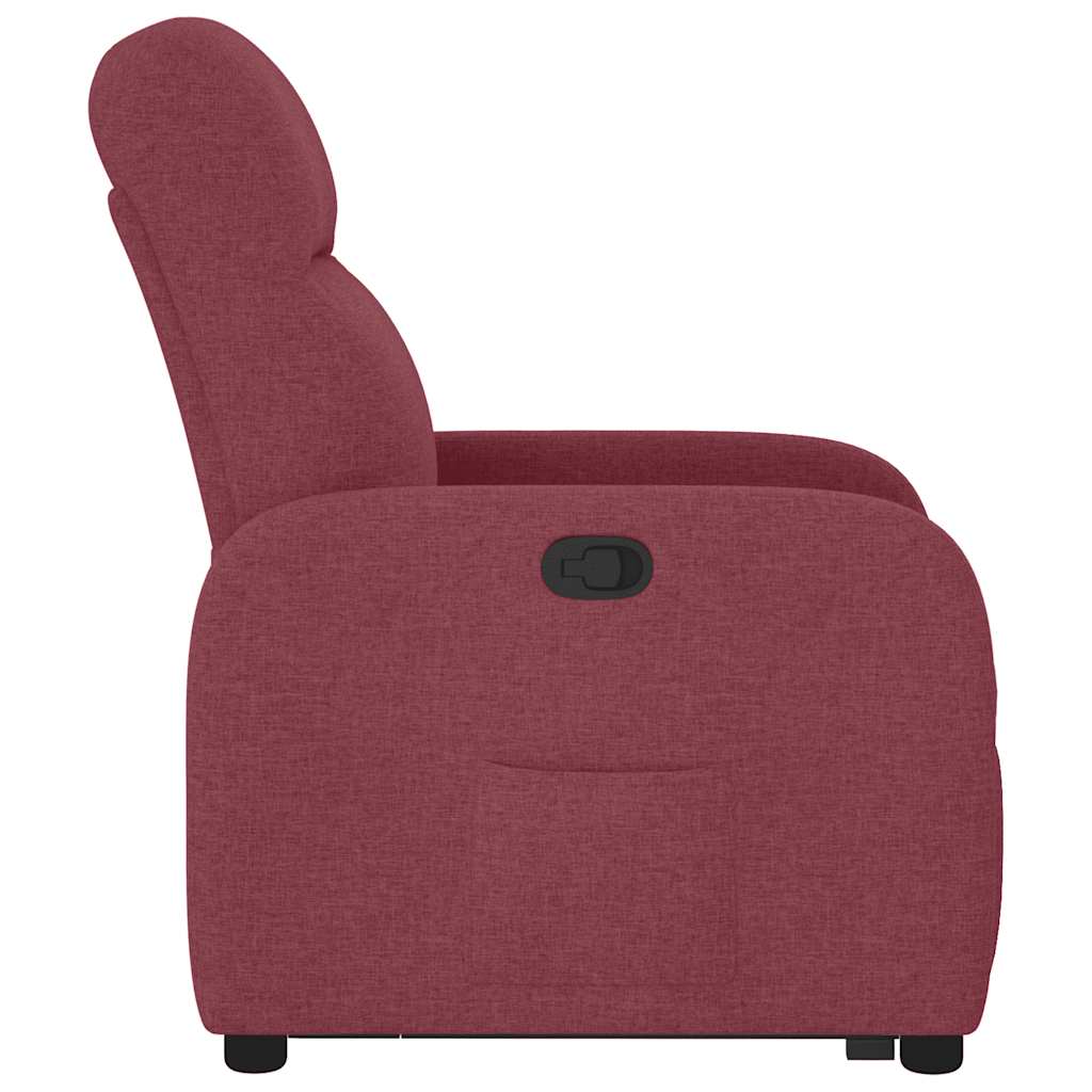 vidaXL Sillón reclinable elevable tela rojo tinto