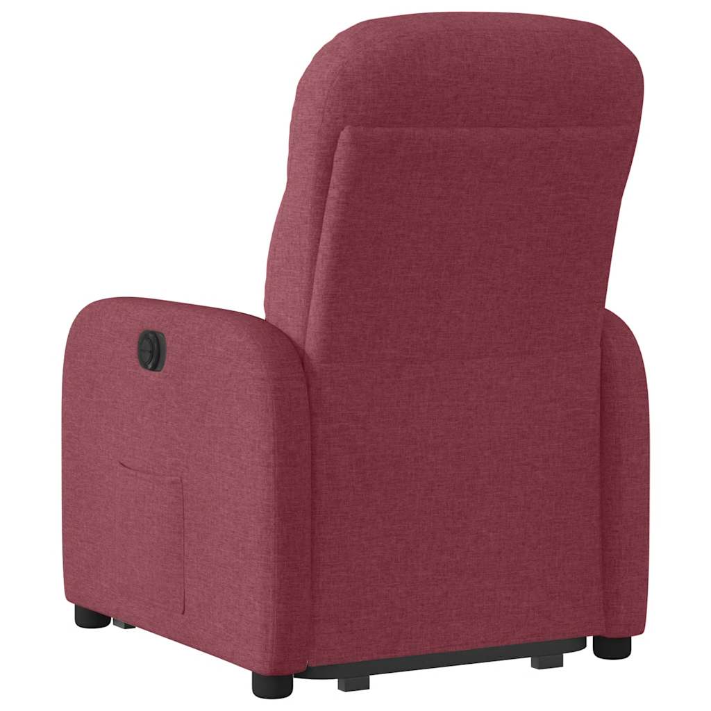 vidaXL Sillón reclinable elevable tela rojo tinto