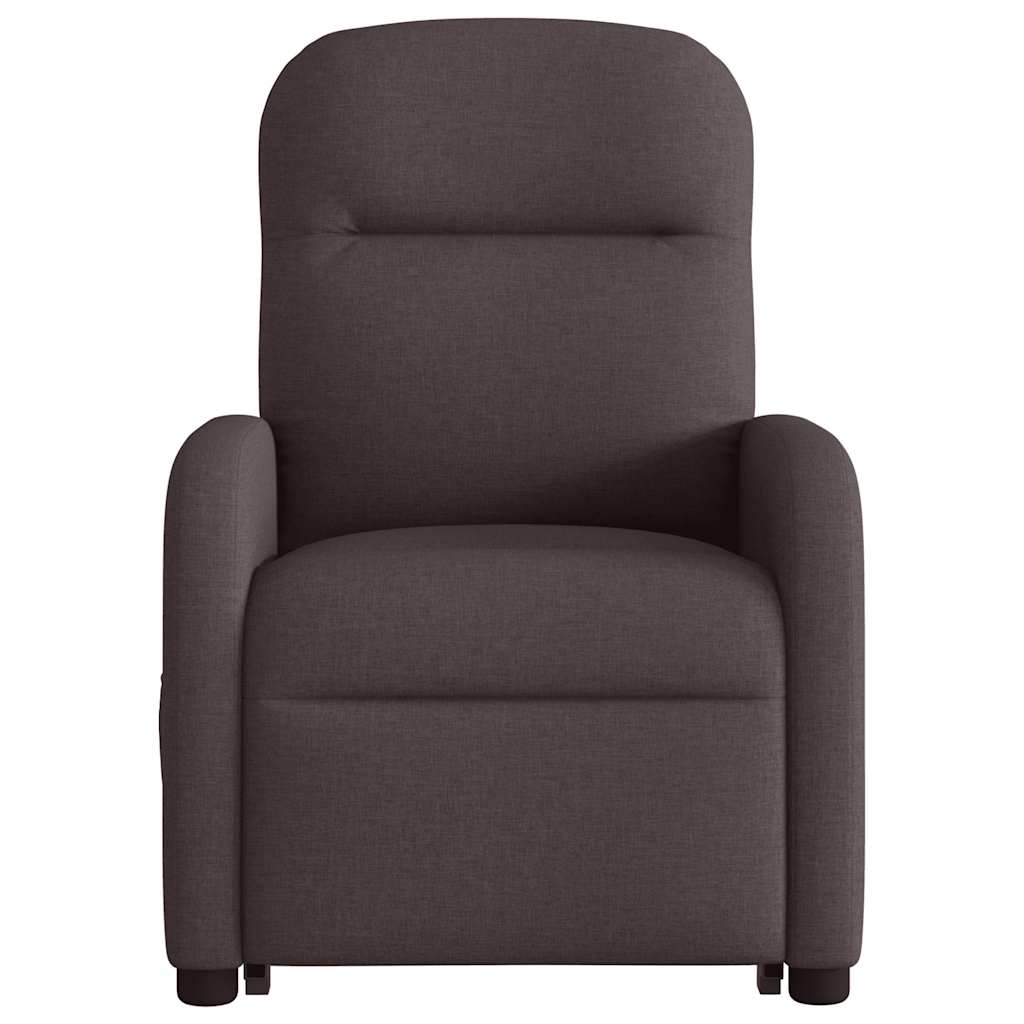 vidaXL Sillón reclinable elevable tela marrón oscuro