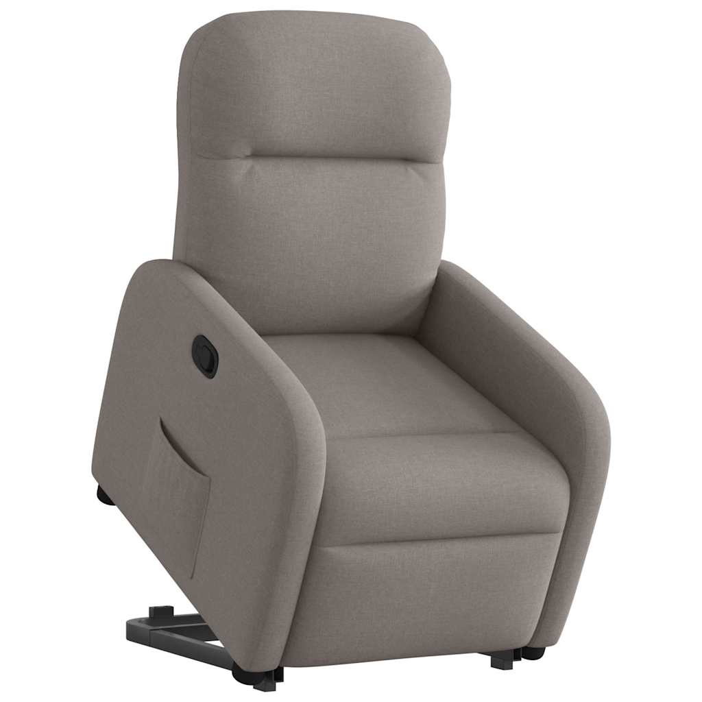 vidaXL Sillón reclinable elevable tela gris taupe