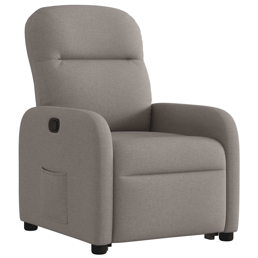 vidaXL Sillón reclinable elevable tela gris taupe