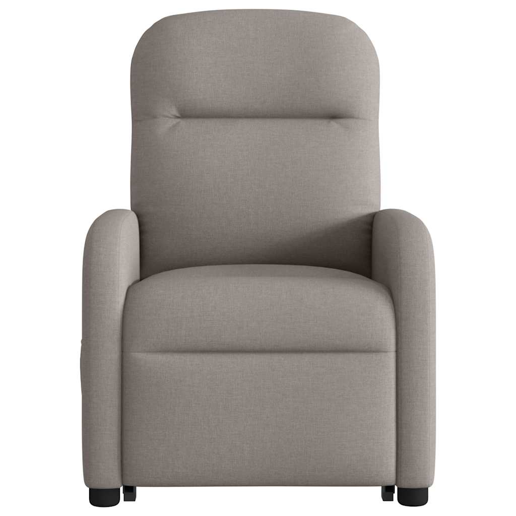 vidaXL Sillón reclinable elevable tela gris taupe