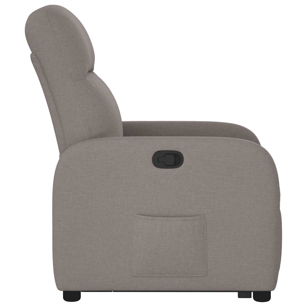 vidaXL Sillón reclinable elevable tela gris taupe