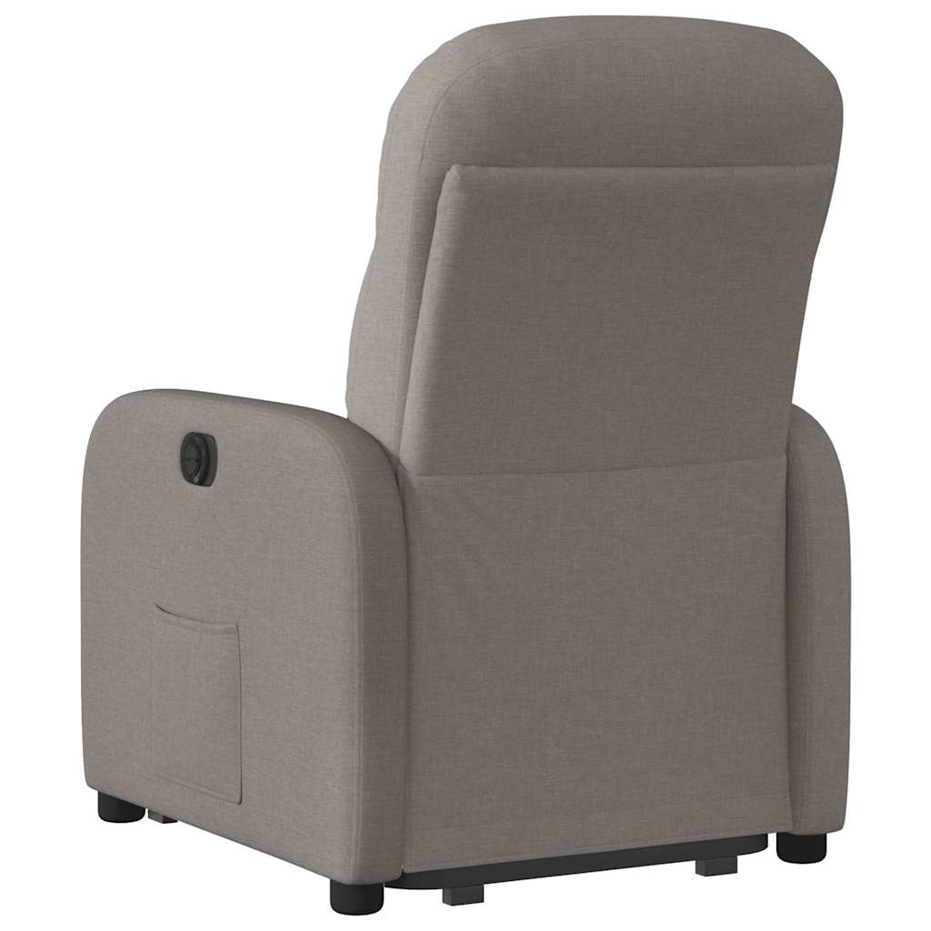 vidaXL Sillón reclinable elevable tela gris taupe