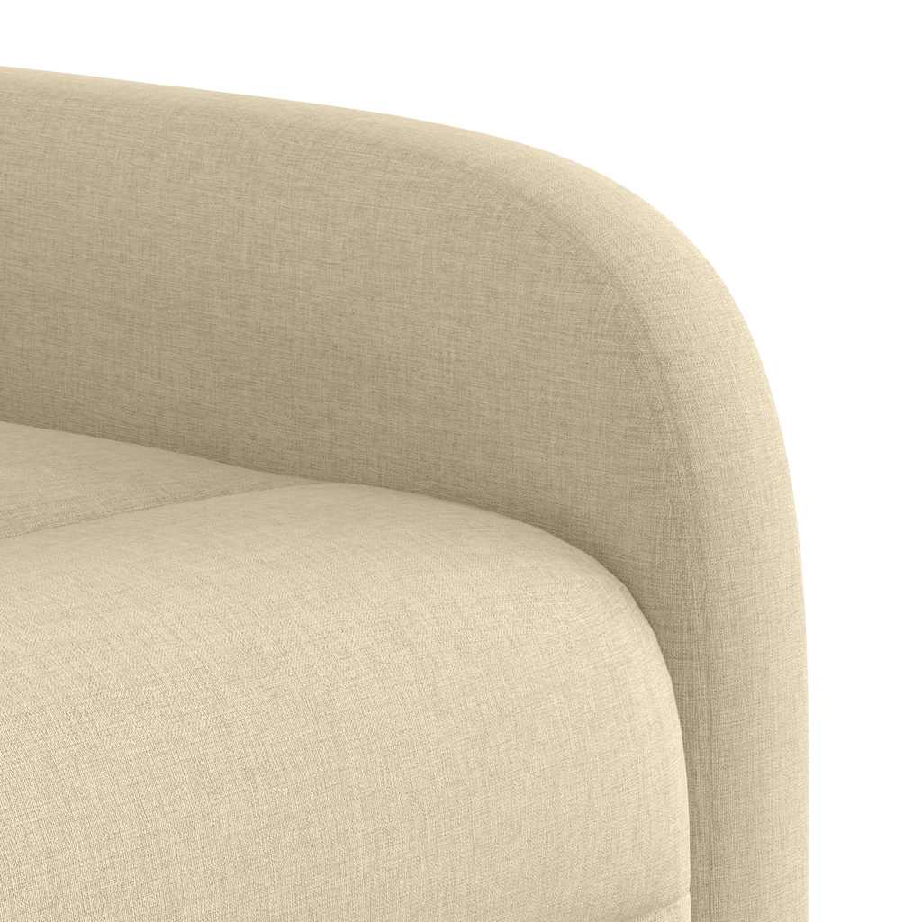 vidaXL Sillón reclinable elevable de tela color crema