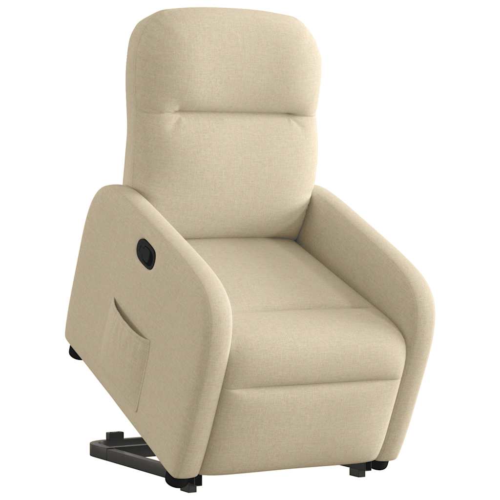 vidaXL Sillón reclinable elevable de tela color crema