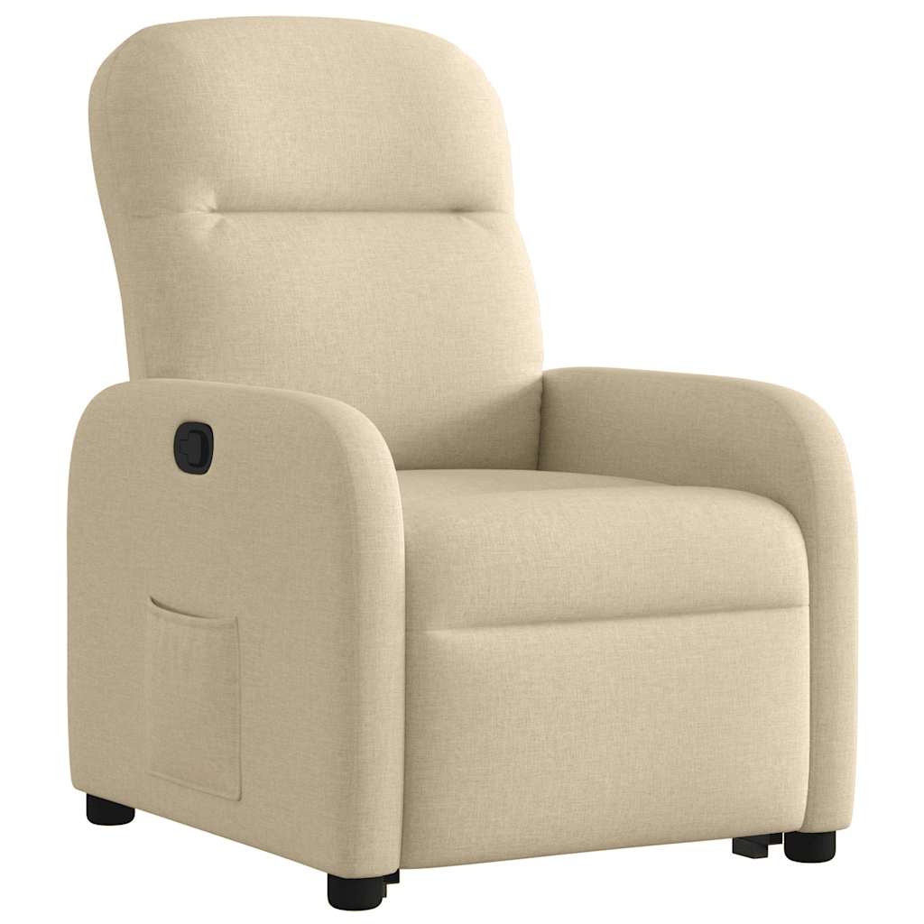 vidaXL Sillón reclinable elevable de tela color crema