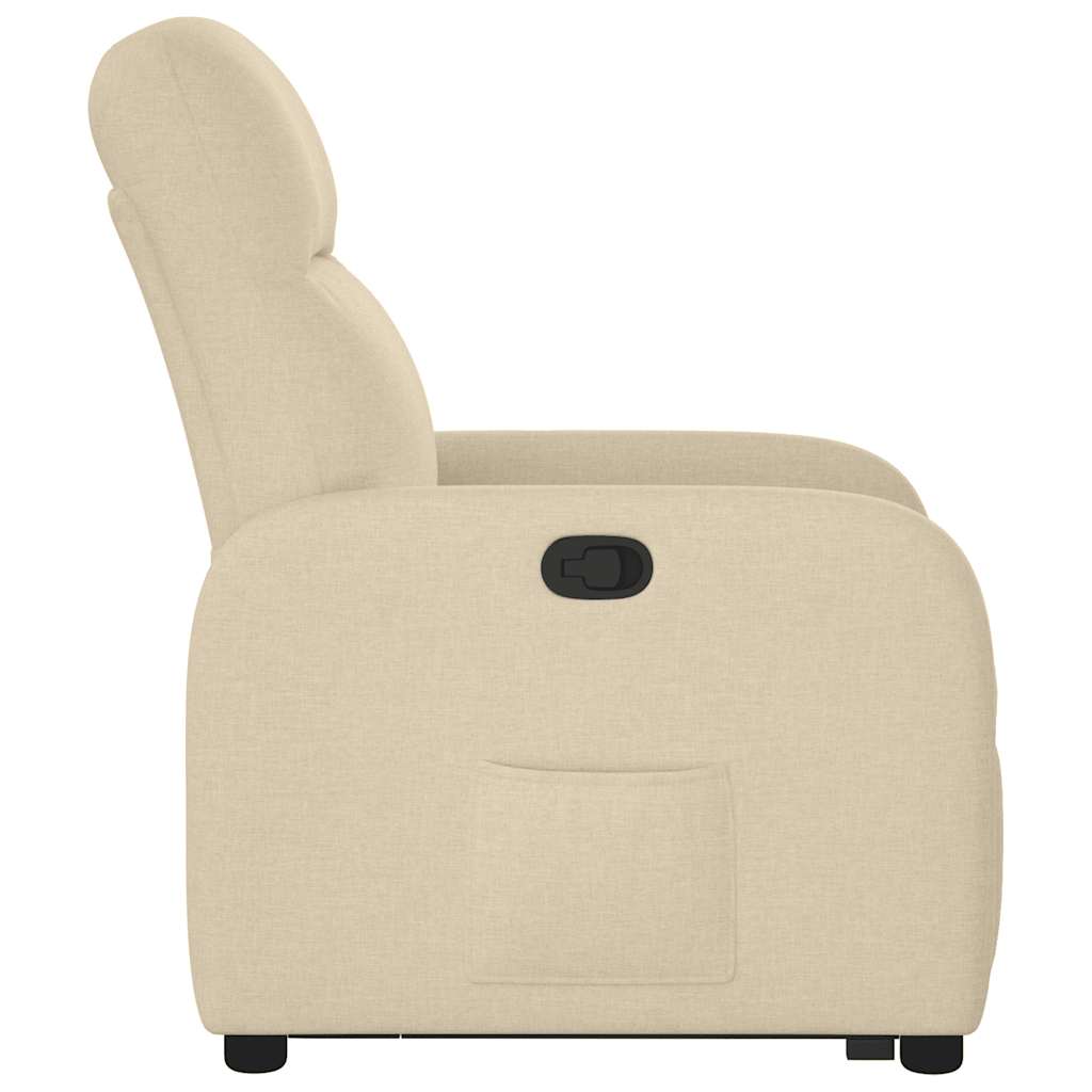 vidaXL Sillón reclinable elevable de tela color crema