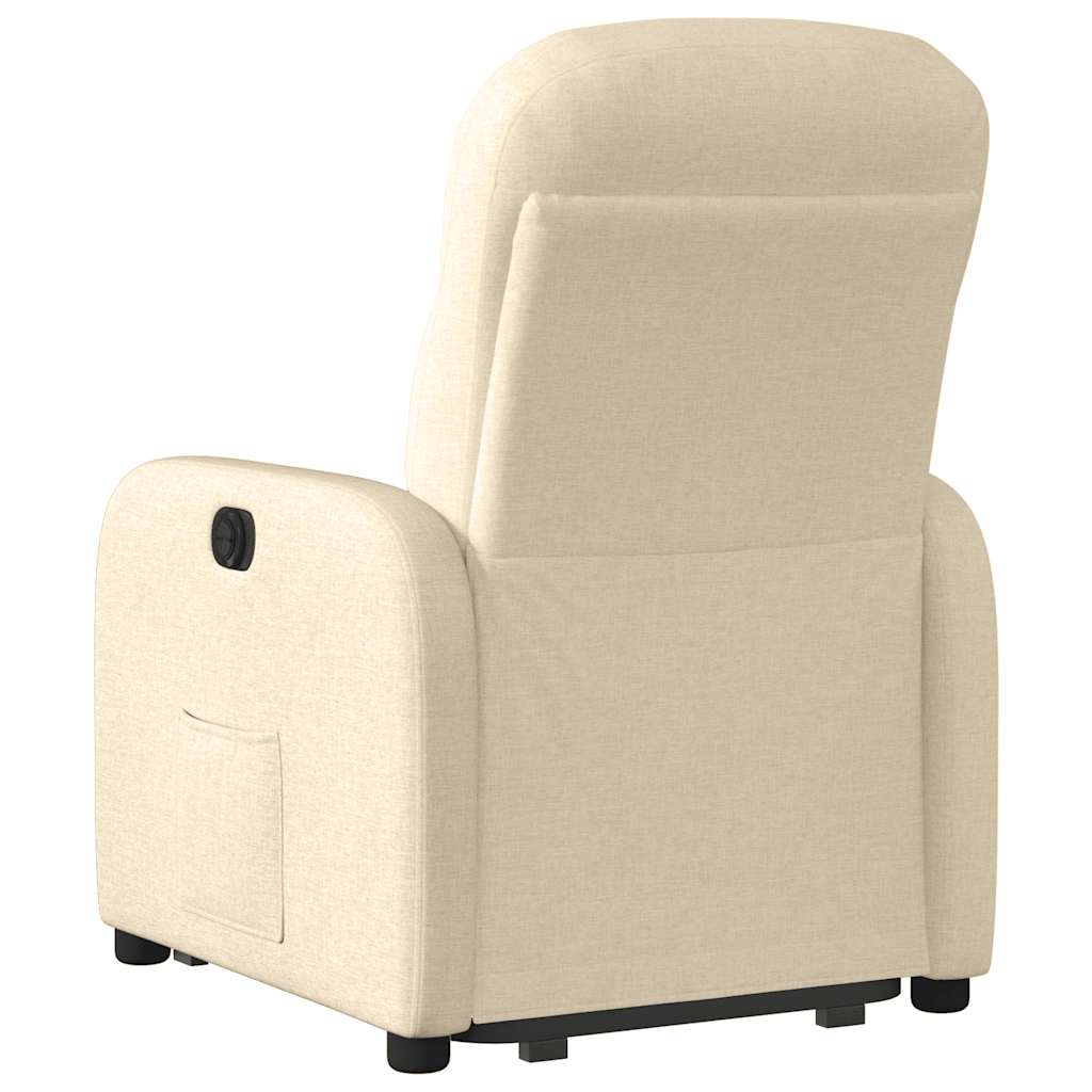 vidaXL Sillón reclinable elevable de tela color crema