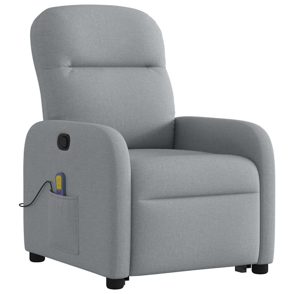 vidaXL Sillón de masaje reclinable de pie de tela gris claro