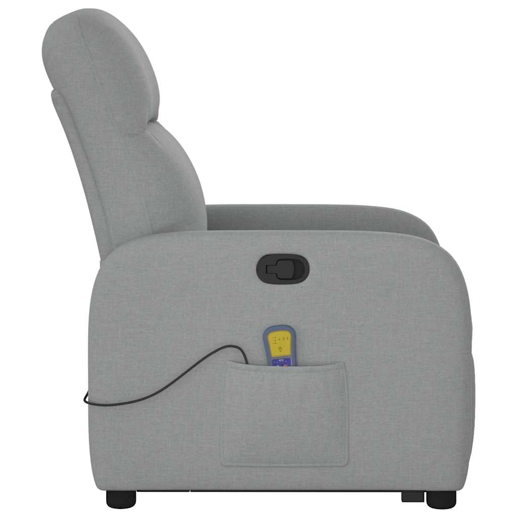 vidaXL Sillón de masaje reclinable de pie de tela gris claro