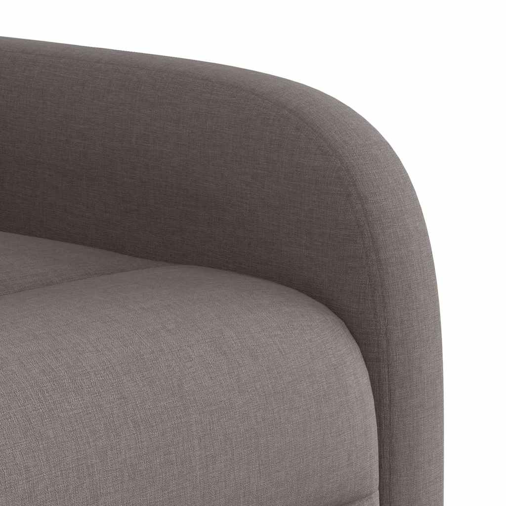 vidaXL Sillón reclinable de masaje elevable tela gris taupé