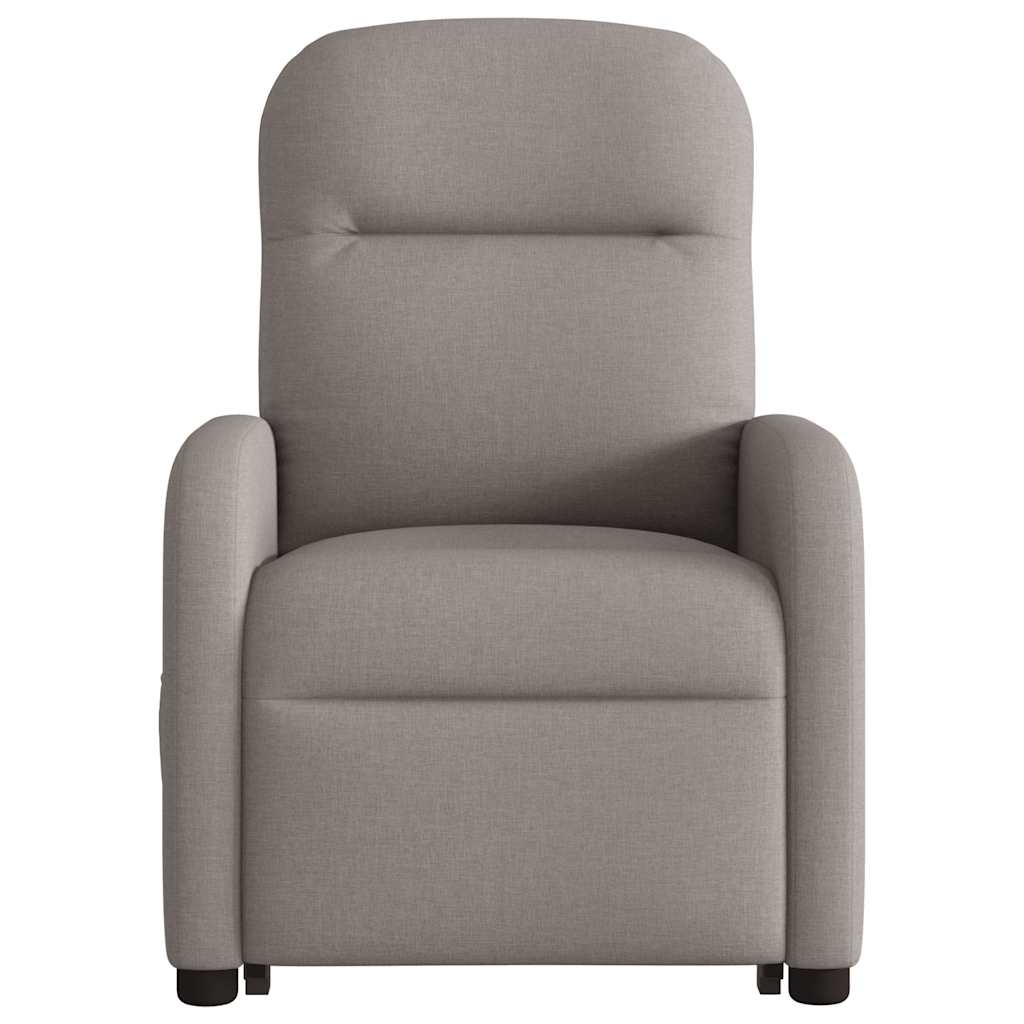 vidaXL Sillón reclinable de masaje elevable tela gris taupé