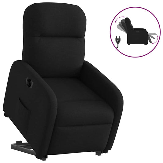 vidaXL Sillón eléctrico reclinable elevable de tela negro