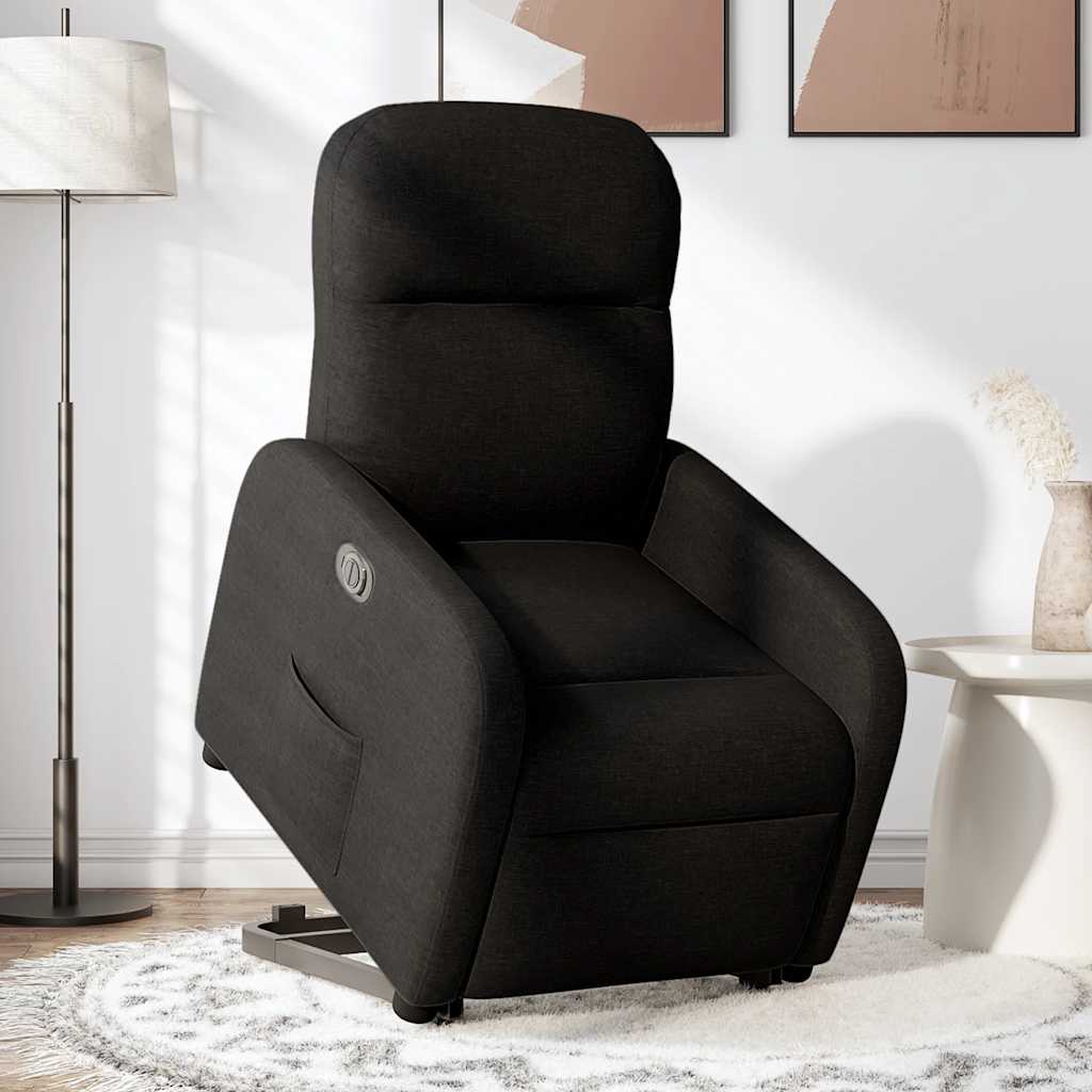 vidaXL Sillón eléctrico reclinable elevable de tela negro