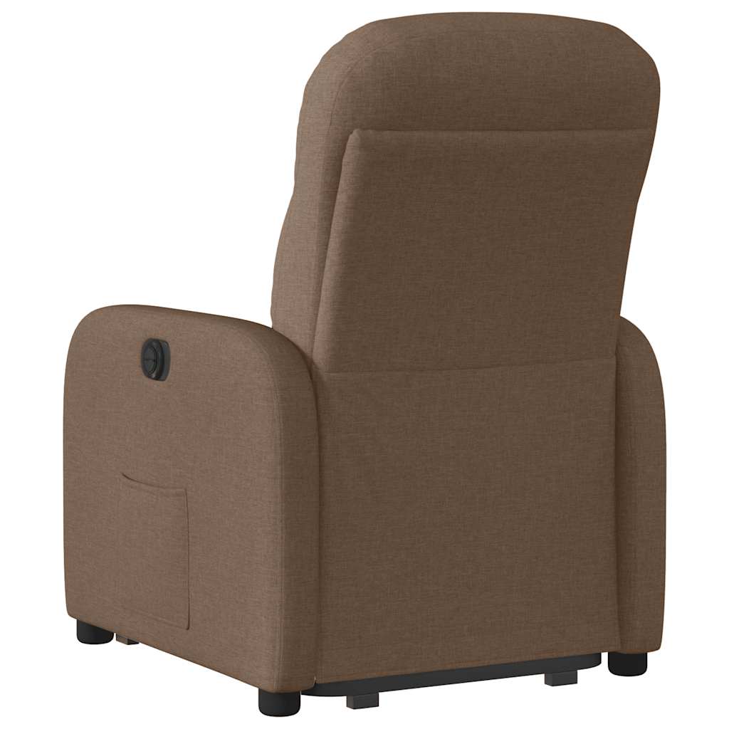 vidaXL Sillón eléctrico reclinable elevable de tela marrón